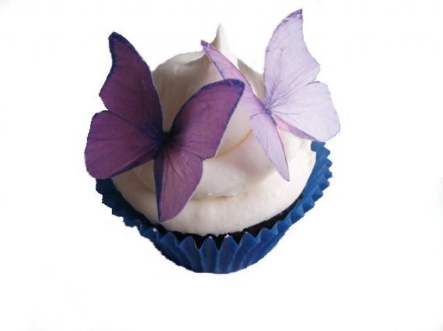 za spring-cake-ideas-edible-butterflies-in-24-purple-and-lavender-wedding-cupcake-cupcake-supplies-cupcake-shop
